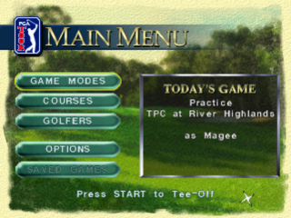 PGA Tour 96 title screen for Playstation